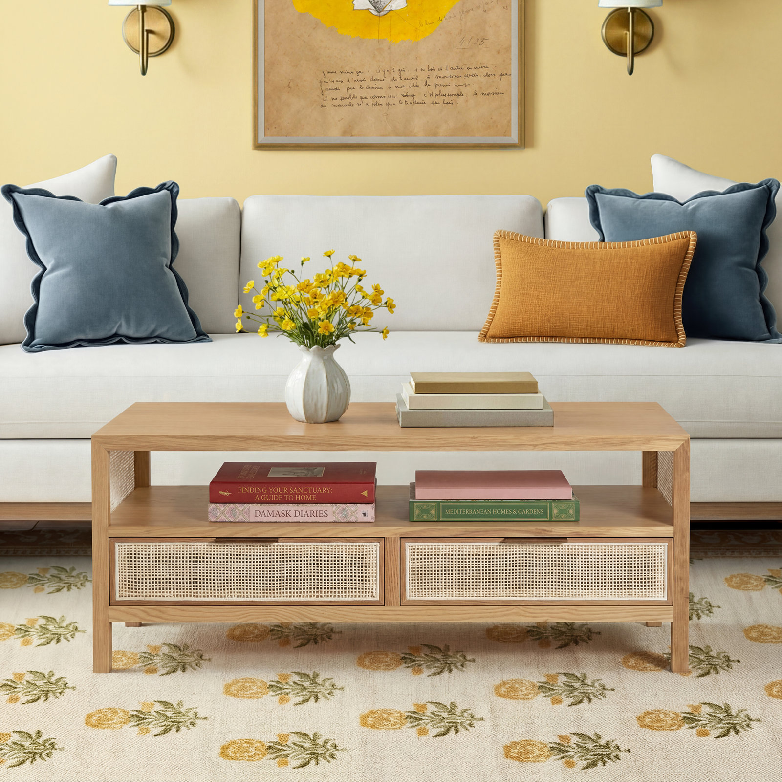 Tibbie 43" Oak Coffee Table with Storage