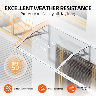 Abri de patio extérieur en polycarbonate avec auvent de fenêtre