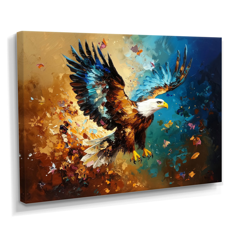 «Soaring Eagle Freedom II», art mural Aigle, H 34 po x l 44 po, Toile tendue, Ne s’applique pas