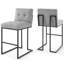 Tabouret de comptoir rembourré en acier inoxydable Privy-2129647285-2128486962