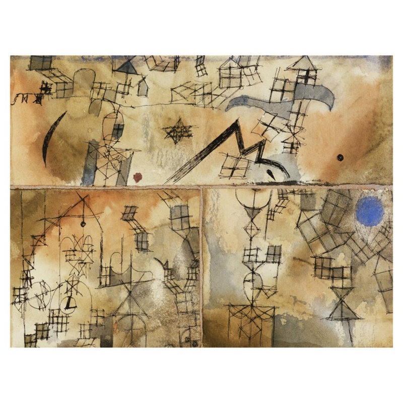 «Three-Part Composition» par Paul Klee - Estampe numérique, H 32 po x l 40 po
