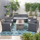 Laraine 7 - Person Patio Conversation Sets with Cushions