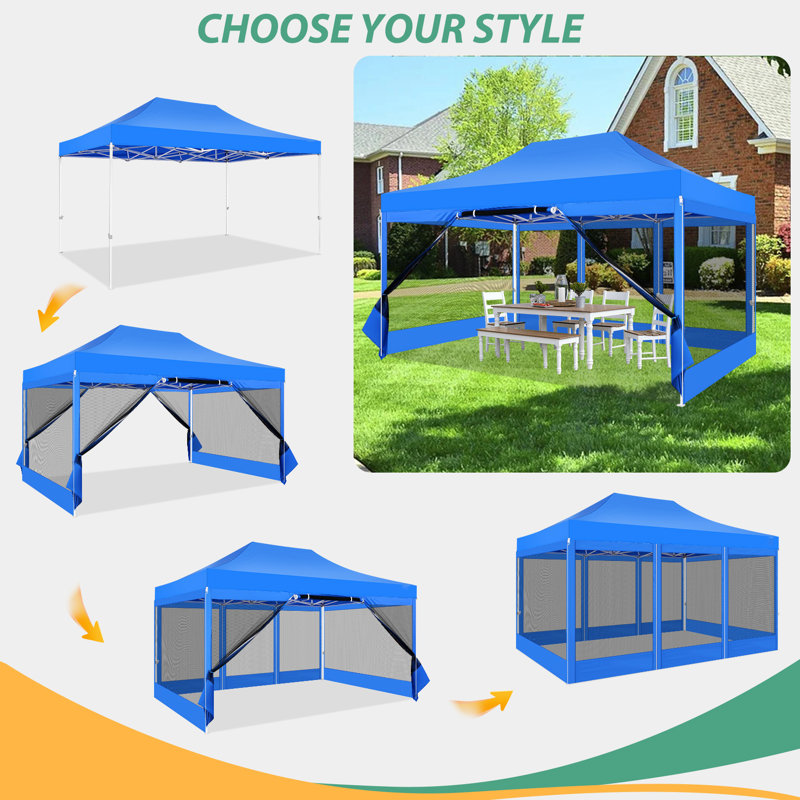 3 x 4.5m Steel Canopy, Blue