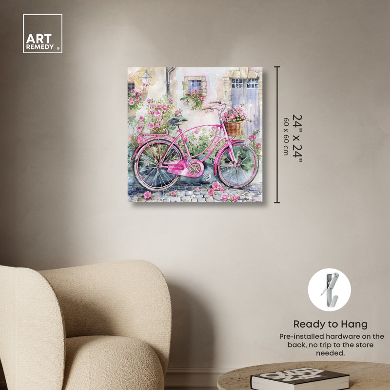 «Glam Bike Chic Farmhouse» par Art Remedy, Toile tendue, H 24 po x l 24 po