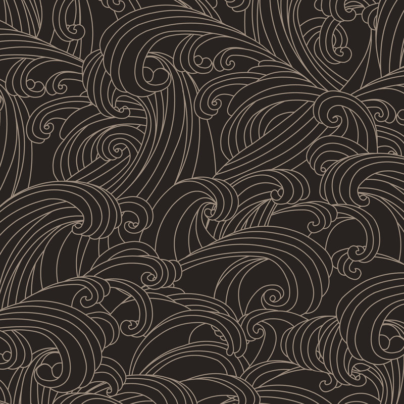 Papier peint Big Wave, Noir
