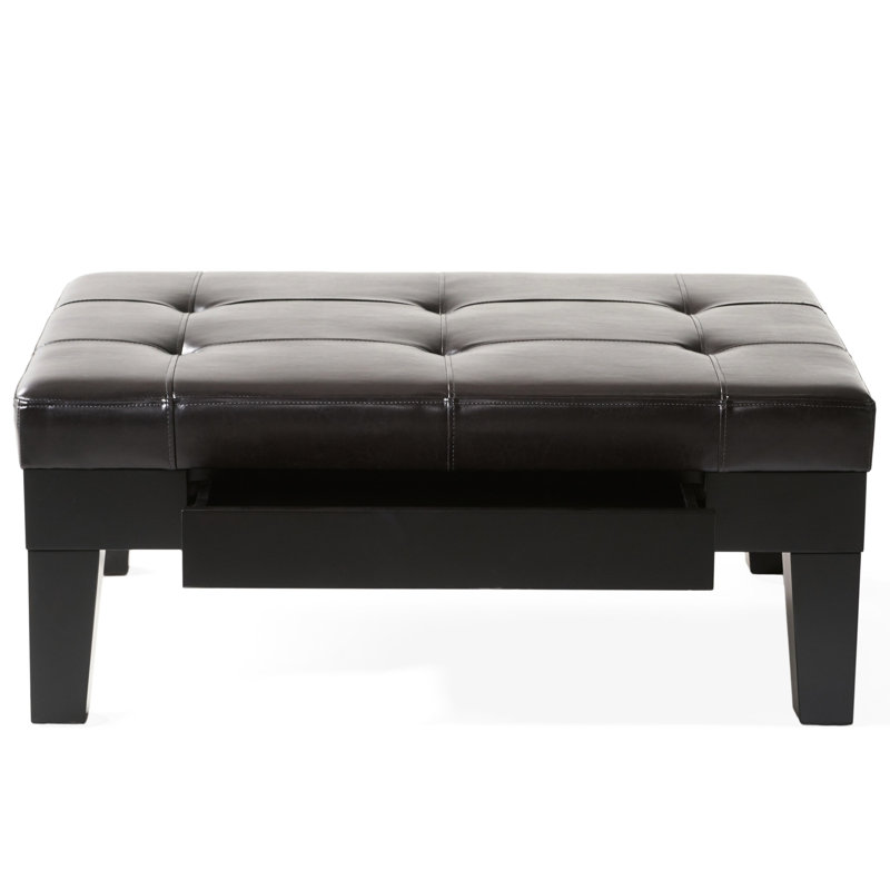 Avec espace de rangement secret - pieds carrés en bois franc, cuir café foncé, compartiments cachés, canapés de 40,5 po Profondeur x 29,5 po, largeur 17,86 po, hauteur de 42,35 lb