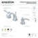 Kingston Brass NuWave Two-Handle 3-Hole Deck Mount Widespread Bathroom Faucet with Brass Pop-Up Drain