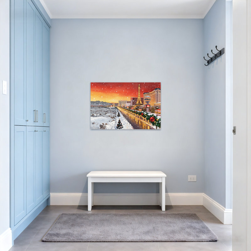 Christmas Snowy Las Vegas Christmas Night Skyline