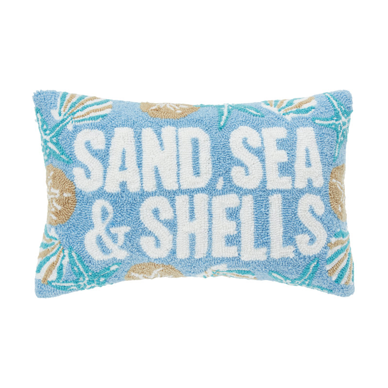 Sea Sand & Shells Hooked Throw Pillow