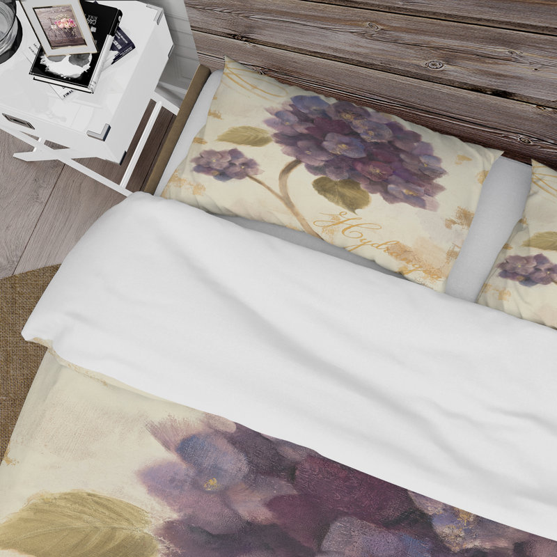 Ensemble de housse de couette hortensia fleur ii abondant, Housse simple + 1 taie décorative