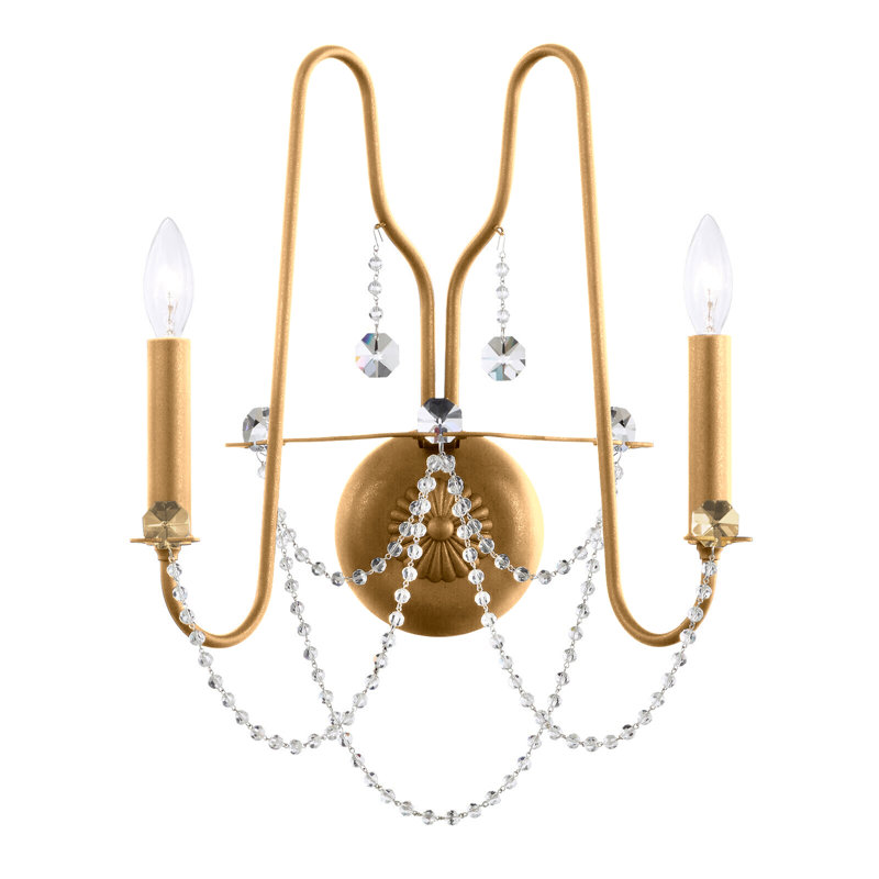 Esmery Candle Wall Light, Heirloom Gold, Optic Crystal