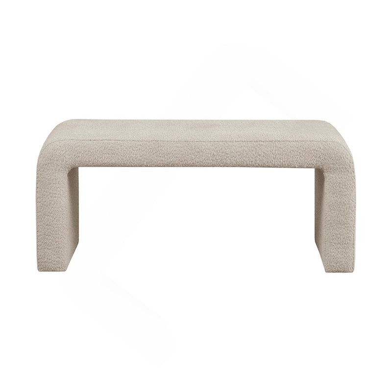 Boucle Waterfall Bench Beige 42"W, Beige