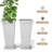 Set of 2 Tall Outdoor Planters, Square Flower Plant Pot – Indoor/Outdoor Taper Planters Ideal for Patio and Entryway-848538092-848538080