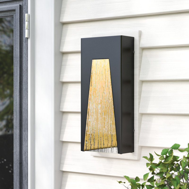 Robstown Aluminium LED Wall Light, Black Gold, Chisel