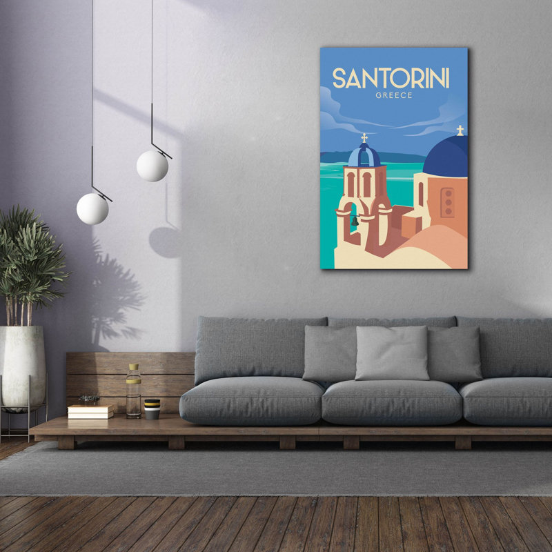  «Santorini Grèce voyage affiche» par l'Arctique, art mural sur toile, 40 po x 60 po, H 60 po x l 40 po