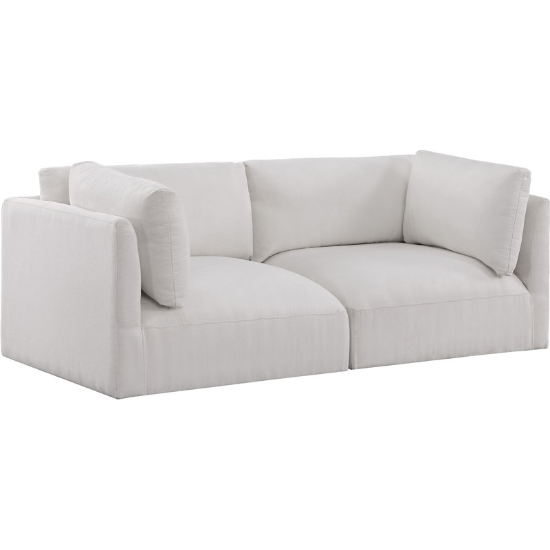 Izotena Upholstered 76'' Loveseat, Cream Polyester Fabric