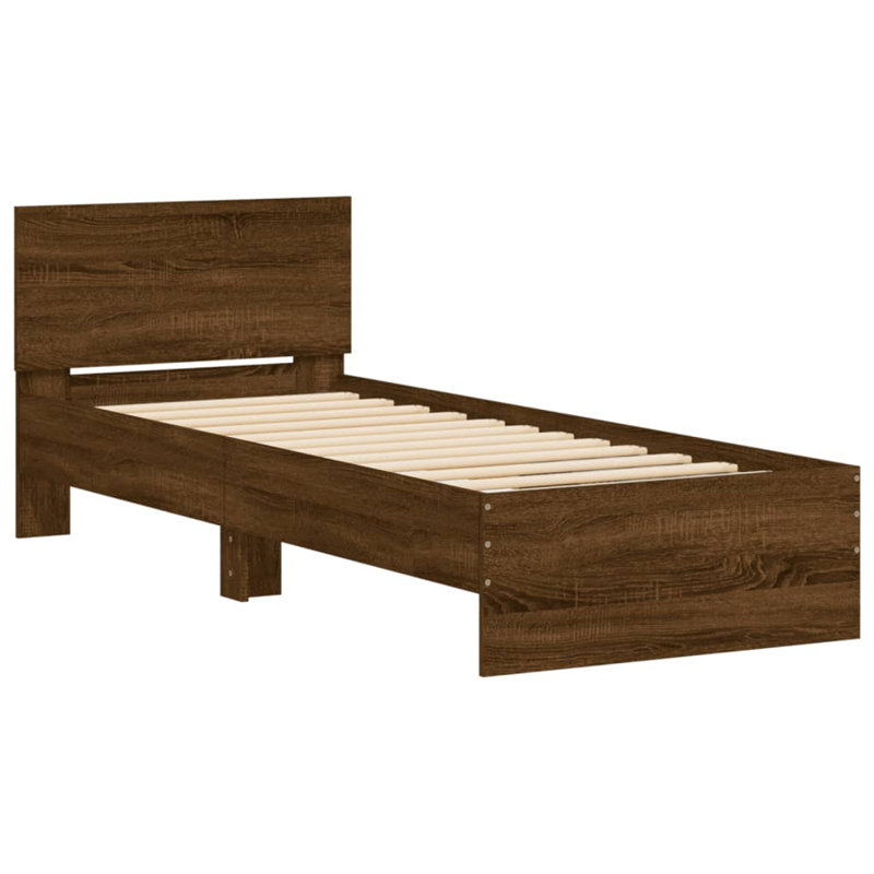 Nyleen Bed, Brown Oak, Small Single (2'6)