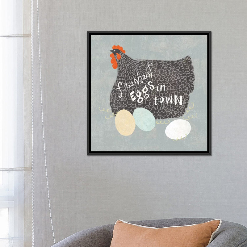 «Fresh Eggs II», reproduction d'impression sur toile tendue, H 18 po x l 18 po x P 1,5 po, Toile avec cadre noir