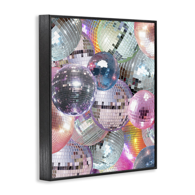«Pastel Disco Balls Cluster», art de la giclée encadrée par Daphne Polselli, H 14 po x l 11 po, Giclée encadrée noir minuit
