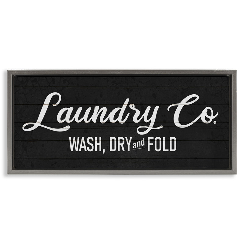 Enseigne Rustic Laundry, Cadre flottant gris lustré, H 11 po x l 25 po
