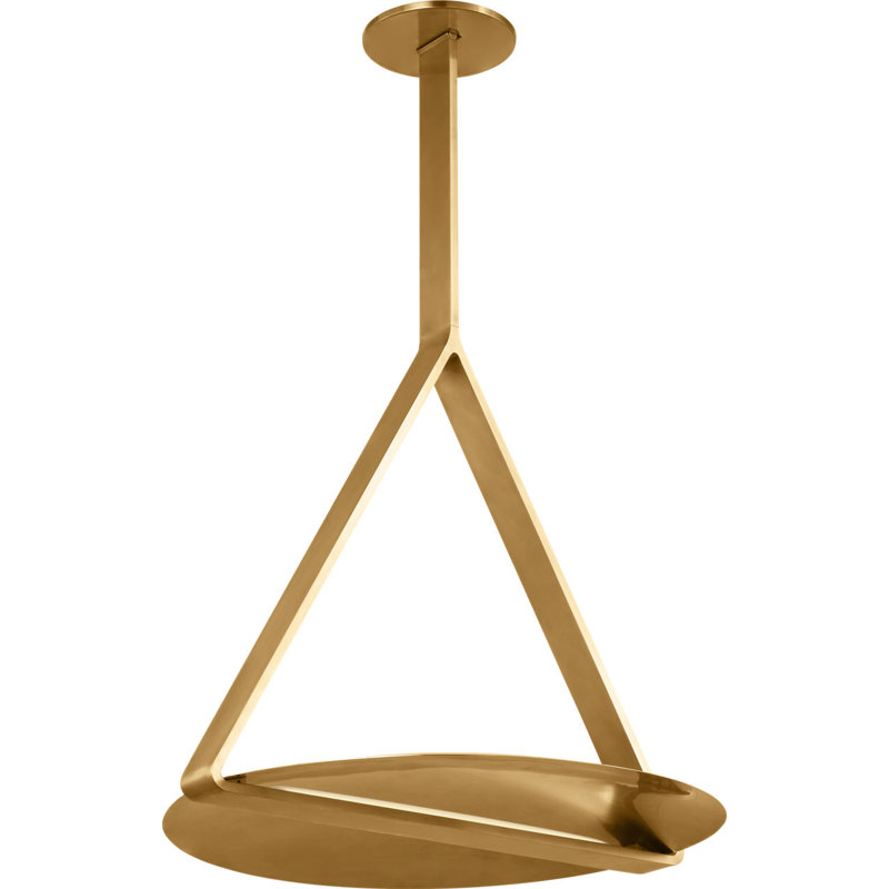 Cymbal Large Pendant, Hand Rubbed Antique Brass