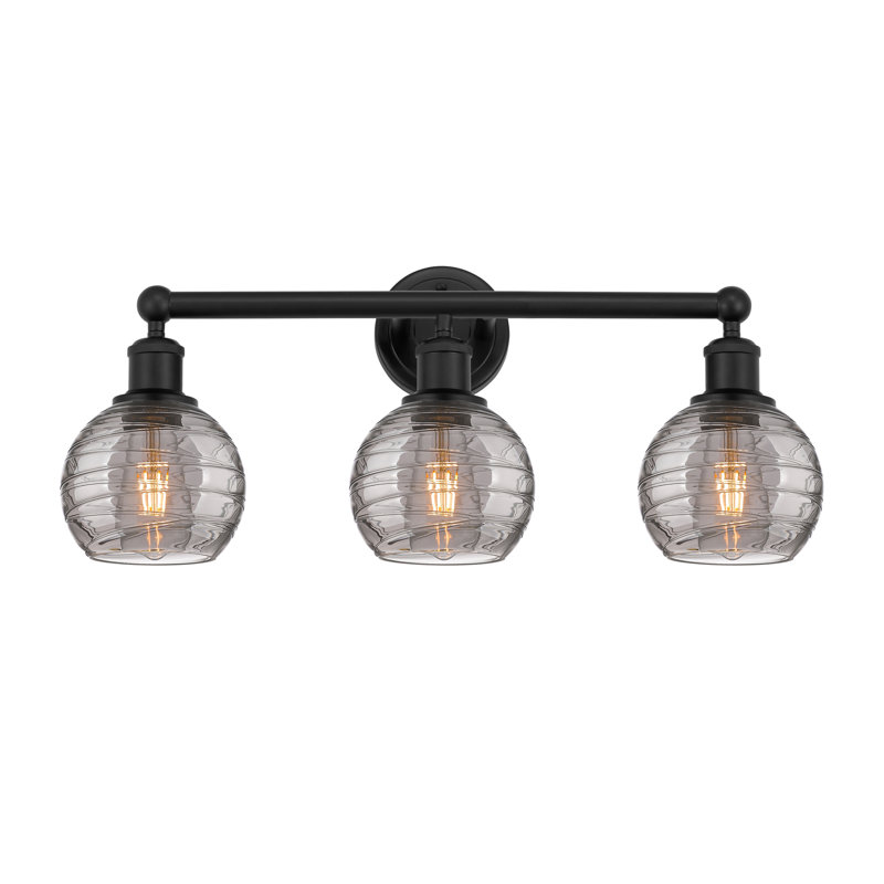 Cambria 3 - Light Dimmable Vanity Light, Matte Black, Light Smoke