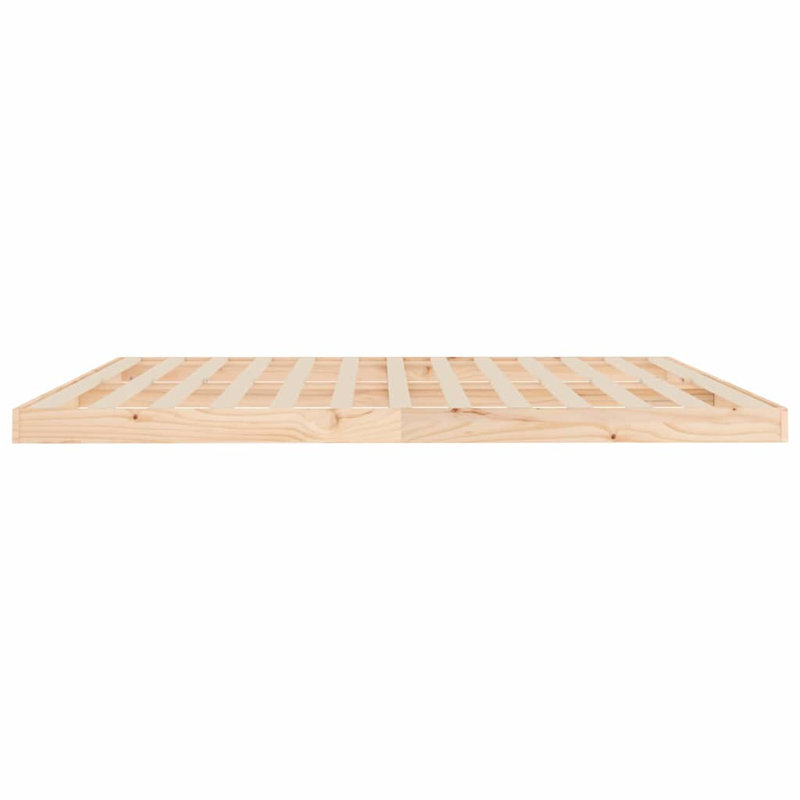 Lit plateforme sur pied en bois massif de pin, Très grand lit