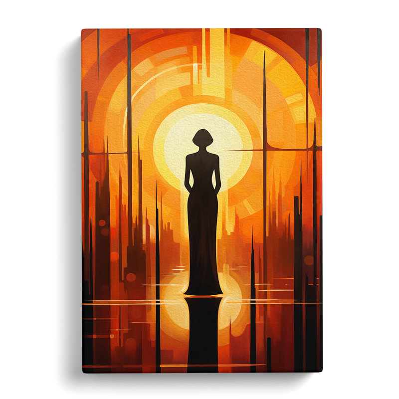 Art Deco Sunset Modern - Wrapped Canvas, 76cm H x 50cm W x 3cm D