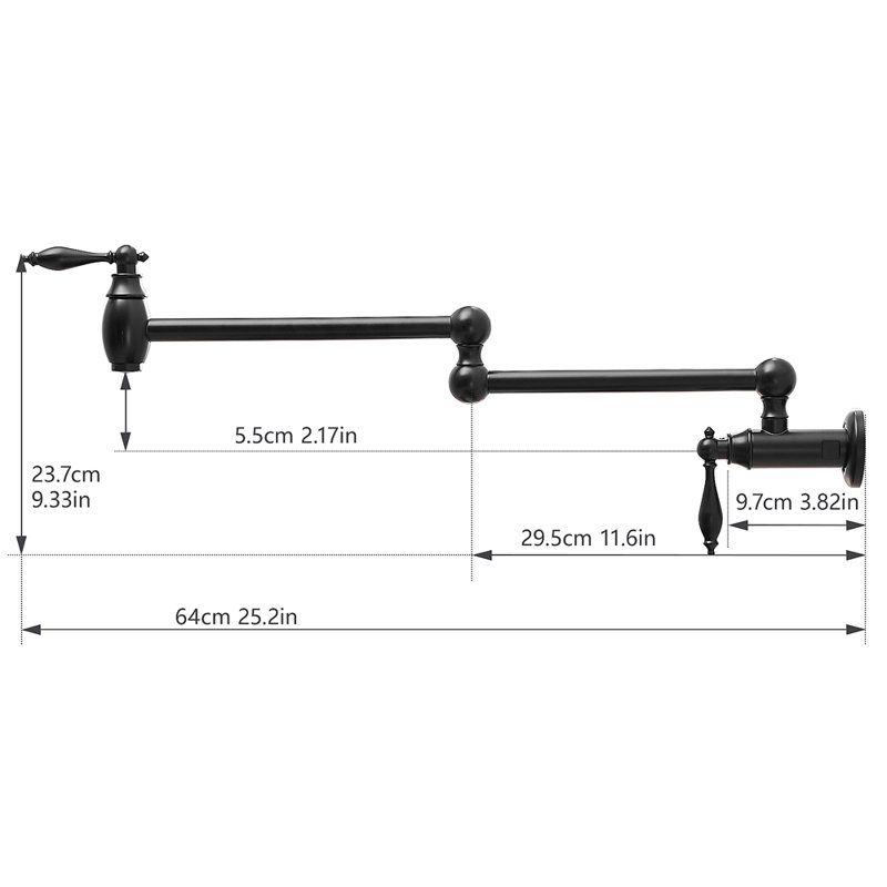 Pot Filler,Wall Mount Commercial Pot Filler Faucet,Brass Material Kitchen Folding Faucet,Coffee Machine Faucet With Stretchable Double Joint Swing Arms,Style A,