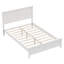 Lit plateforme moderne en bois massif blanc moderne avec support de lattes en bois robuste, aucun sommier tapissier requis