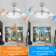 Aranjit 42" Modern Retractable Ceiling Fan with Light and Remote Control, 6 speeds Silent DC Motor Ceiling Fan