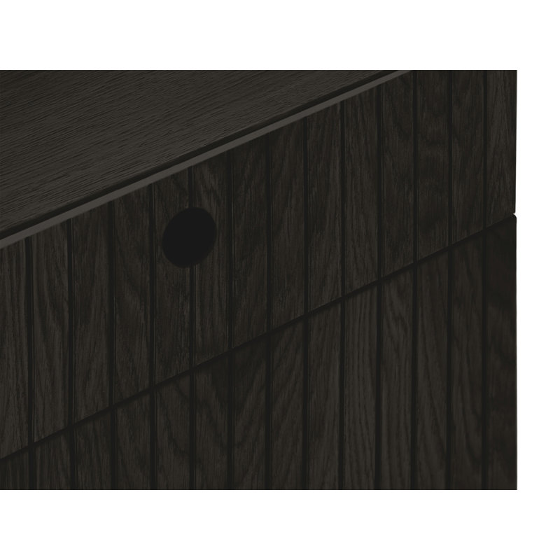 Ironesha 45cm W Bedside Table, Black Oak