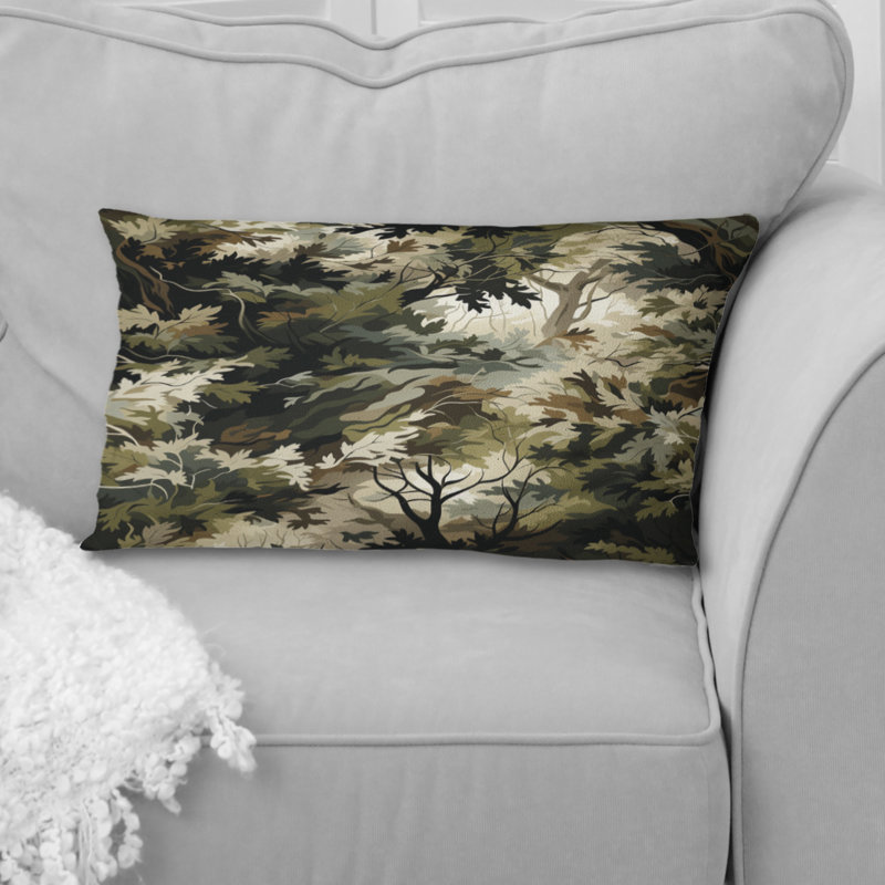 Wilderness Forest Pattern Harmony - Floral Printed Pillow