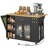 Kitchen Island With Drop-leaf And Charging Station, Mobile Kitchen Cart With Wheels, 2 Storage Drawers, Trash Cabinet, 3-tier Open Shlves-677292089