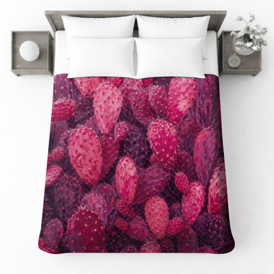 Pink Prickly Pear Cactus Bedding Cactus Bedspread Plants
