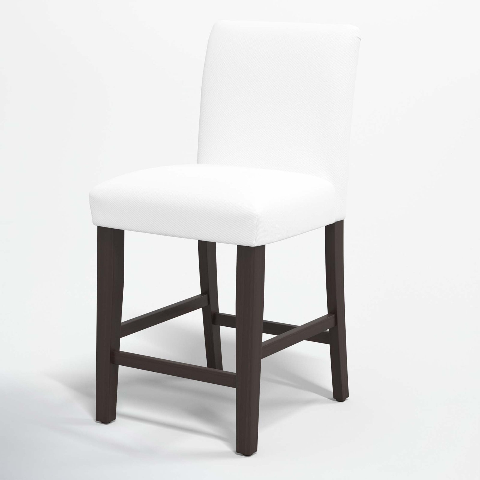 Hadrien Bar and Counter Stool, Counter Stool (26" Seat Height), White Performance Twill, Black Wood
