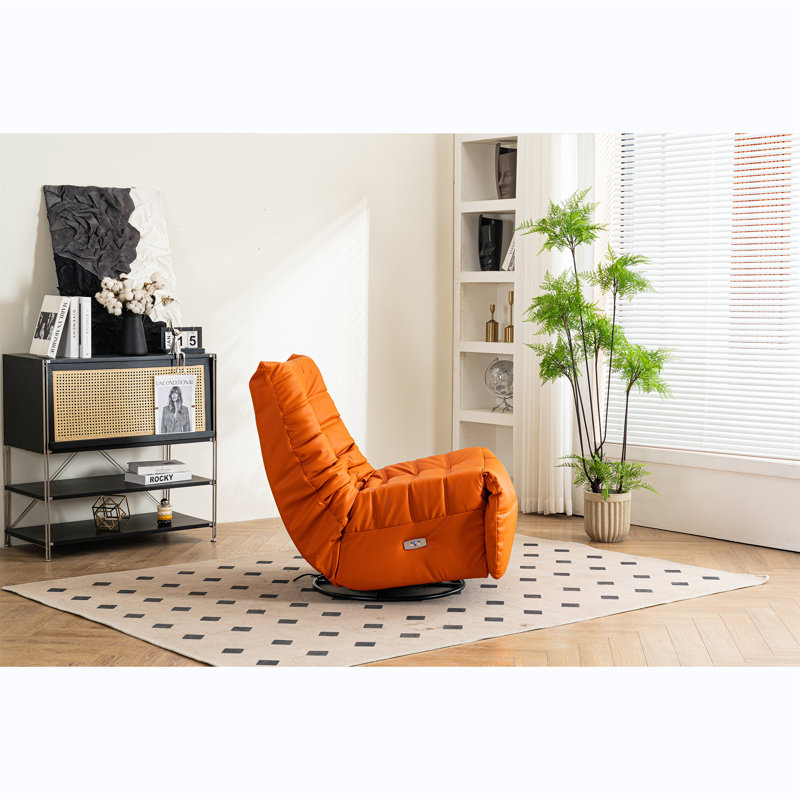 Fauteuil inclinable Fani, Similicuir orange