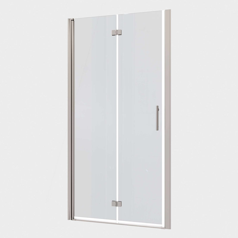 Universal Pivot Shower Door,Open Outside,With 1/4" Tempered Glass, Chrome