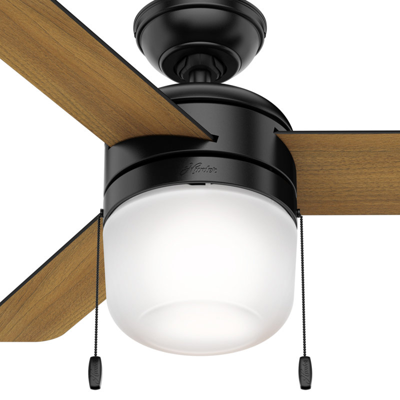 42" Acumen 3 - Blade LED Standard Ceiling Fan with Pull Chain and Light Kit Included, Matte Black