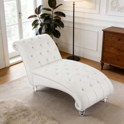 Tufted Armless Chaise Lounge