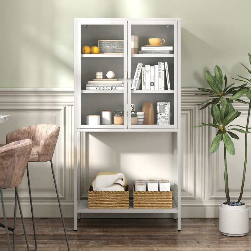 Armoire de rangement en métal 59 po H, Blanc