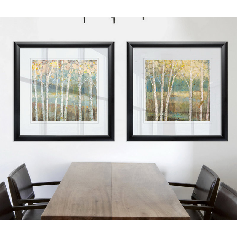 « nature palette i », ensemble de 2 reproductions encadrées, Cadre noir
