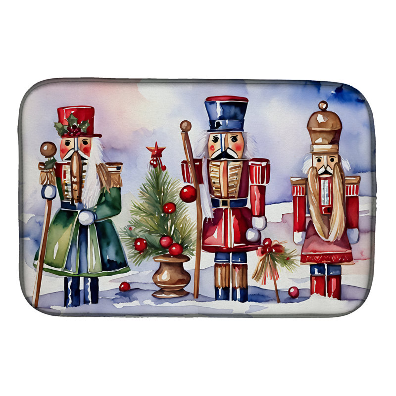 Christmas Nutcrackers Dish Drying Mat