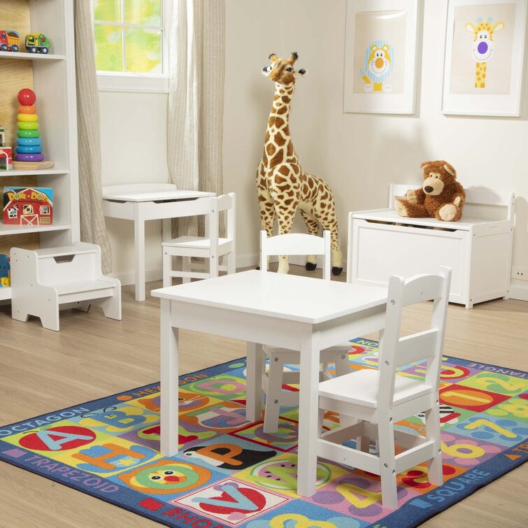  Melissa & Doug Wooden Art Table & Chairs Set - White - Kids  Craft Table And Chairs, Children's Furniture : Home & Kitchen