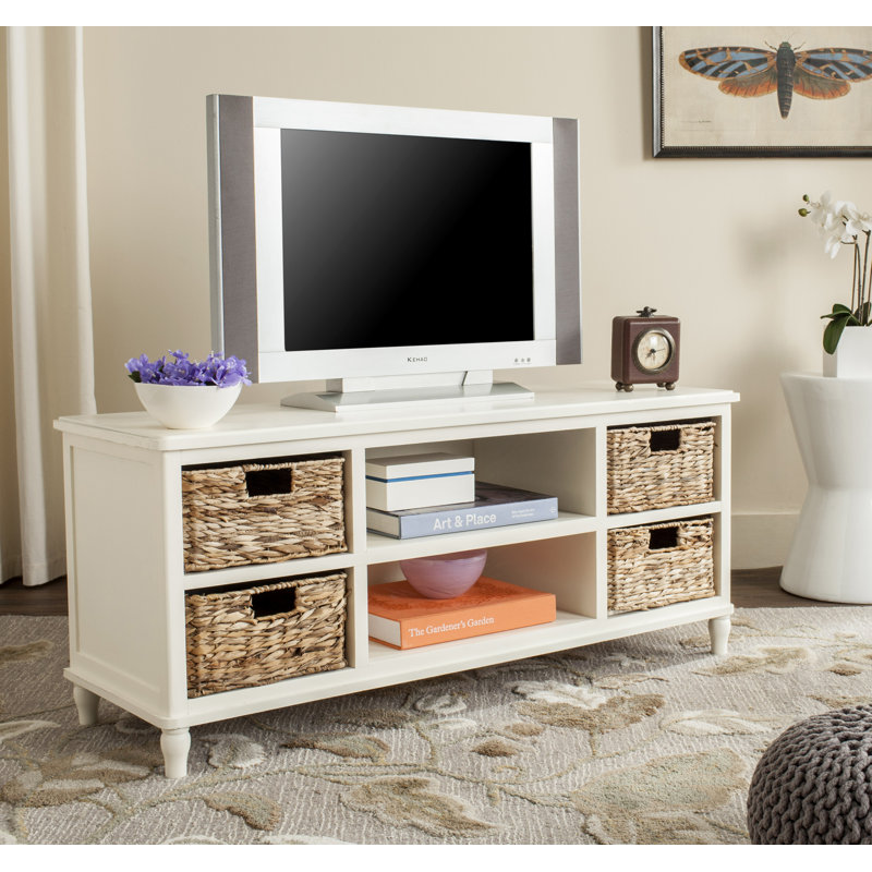 Wagner Unfinished TV Stand for TVs up to 50", Distressed White