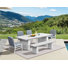 Ensemble repas 6 pièces avec banc et chaises rembourrées Vontrell