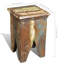 Tabouret en bois massif récupéré