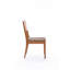Chaises de salle à manger modernes à rayures en cuir tissé - éléments de conception de réception brun doux et de soutien
