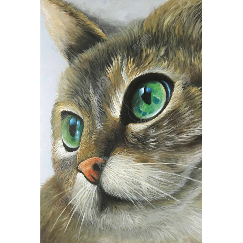 Peaceful cat portrait Bath Mat with Non-Slip Backing - Quick Dry Memory Foam Bathroom Rug - Absorbent - Modern Plush Spa-Style - Machine Washable