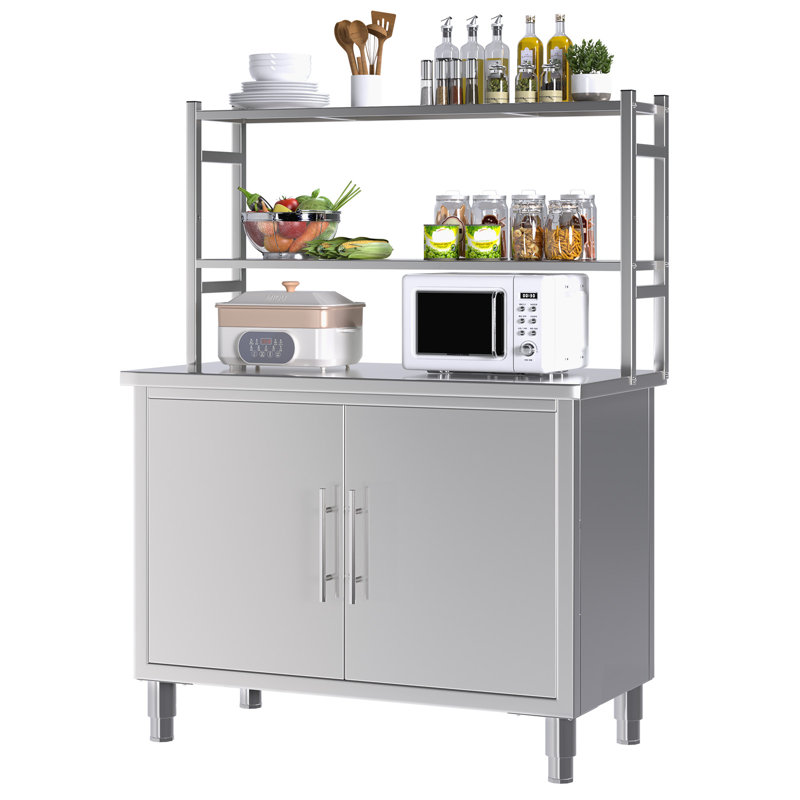 Stainless Steel Top Height-Adjustable Work Table